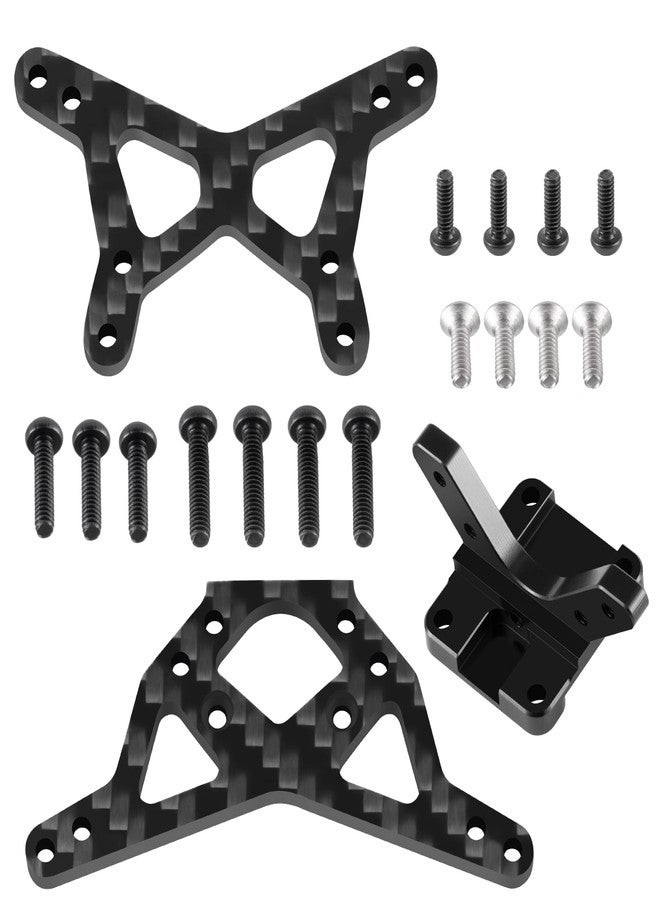 JGGZONE RC Car Aluminum Alloy&Carbon Fibre Front and Rear Shock Tower Multi-Position Front Shock Absorber Plate Wing Stay for 1/16 Losi Mini-B Buggy Upgrades Parts Accessories - Image 1